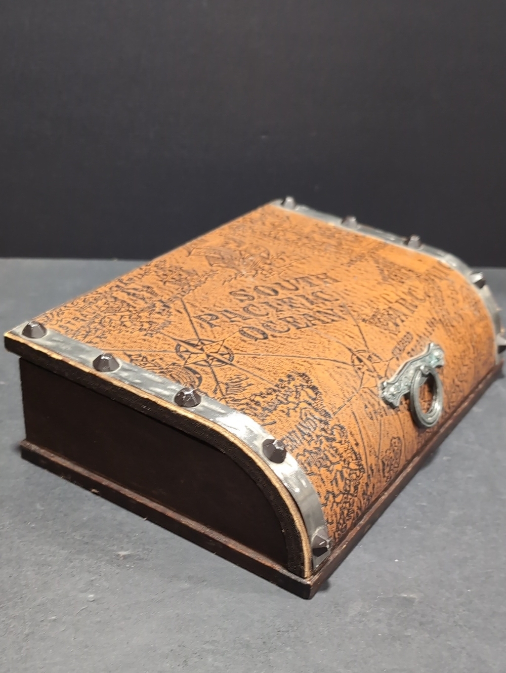 VGT,Sea Map Treasure Chest Jewelry Box.